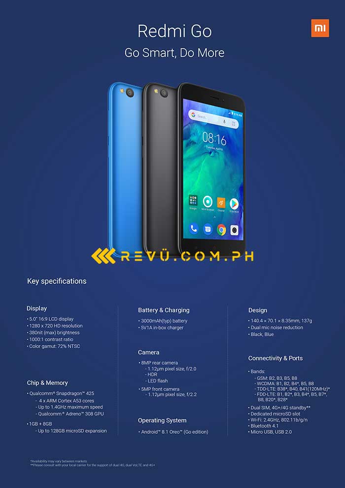 Xiaomi Redmi Go price specs exclusive Revu Philippines a