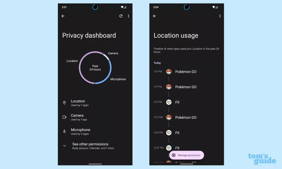 Android 12 Privacy Dashboard Access 3