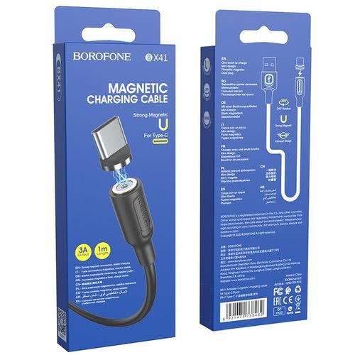 Кабель USB -> Type C 1m BOROFONE BX41 3A MAX магнитный