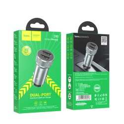 Авто З/У 2xUSB Hoco Z49 (без кабеля) серый