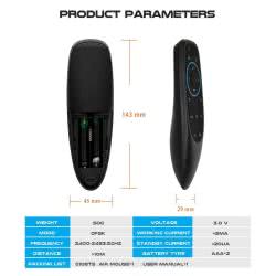 Беспроводная воздушная мышь G10BTS (питание от 2xAAA, Bluetooth, ИК, гироскоп)