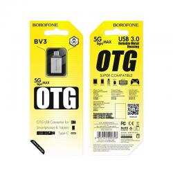 Переходник OTG USB A -> Type-C BOROFONE BV3