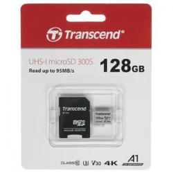 MicroSD 128GB Class 10 (с адаптером) Transcend TS128GUSD300S-A