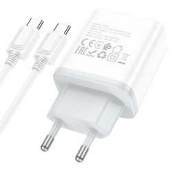 Сетевое З/У 1xType-C Hoco C104A PD20W+ кабель Type-C/Type-C