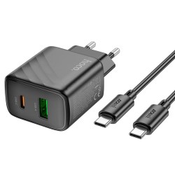 Сетевое З/У 1xType-C+1xUSB Hoco CS23A PD30W/QC3.0+кабель Type-C/Type-C