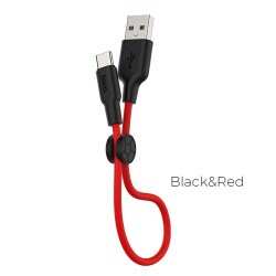 Кабель USB -> Type C 0.25m HOCO X21 Plus Silicone Colorful красно-черный