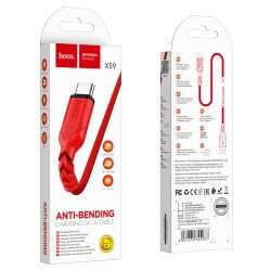 Кабель USB -> Type C 2m HOCO X59 красный