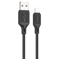 hoco-x90 cool silicone charging data cable usb ltn black