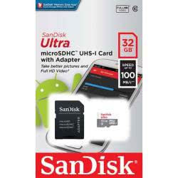 MicroSDHC 32GB Class 10 UHS-I (SD адаптер) Sandisk (SDSQUNR-032G-GN3MA)