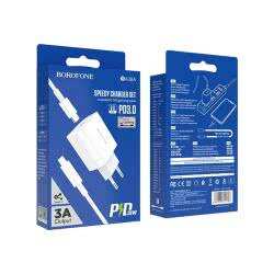 Сетевое З/У 1xType-C BOROFONE BA38A Plus PD20W + кабель lighting