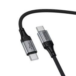 Кабель Type-C -> Type C 1.5m Hoco X121 60W пружинка черный