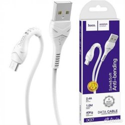 Кабель USB -> microUSB 1m HOCO X37 2.4A MAX белый