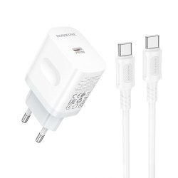 Сетевое З/У 1xType-C BOROFONE BA99A PD20W + кабель Type-C/Type-C белый