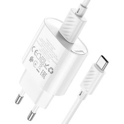 Сетевое З/У 1xType-C Hoco C109A PD20W + кабель TypeC-TypeC  белый