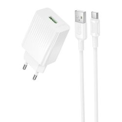 Сетевое З/У 1xUSB BOROFONE BAS72A QC3.0 18W + кабель Type-C
