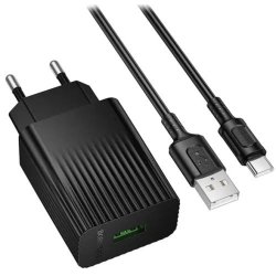 Сетевое З/У 1xUSB BOROFONE BAS72A QC3.0 18W + кабель Type-C
