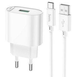 Сетевое З/У 1xUSB Hoco C109A QC3.0 18W + кабель Type-C белый