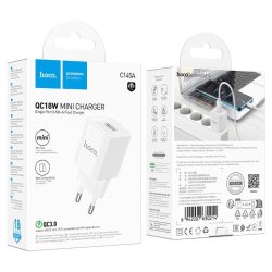 Сетевое З/У 1xUSB Hoco C145A 3A/18W (USB/Type-C)