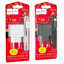 Сетевое З/У 1xUSB Hoco CS11A 2.1A + кабел Lighting