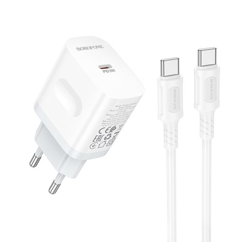 Сетевое З/У 1xType-C BOROFONE BA99A PD20W + кабель Type-C/Type-C
