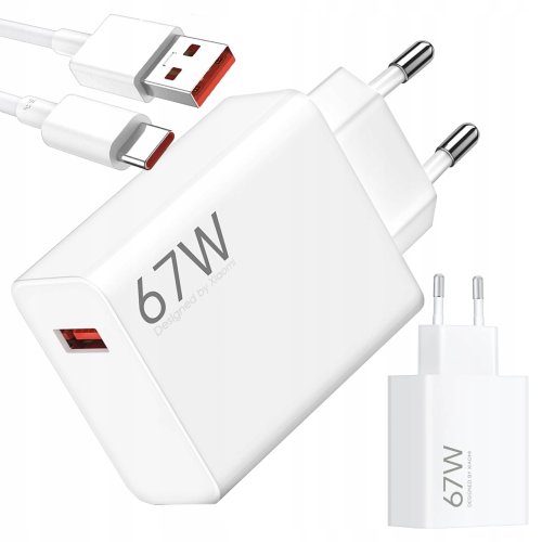 Сетевое З/У 1xUSB Xiaomi 67W Charging (Type-A) MDY-15-ET EU + кабель белый